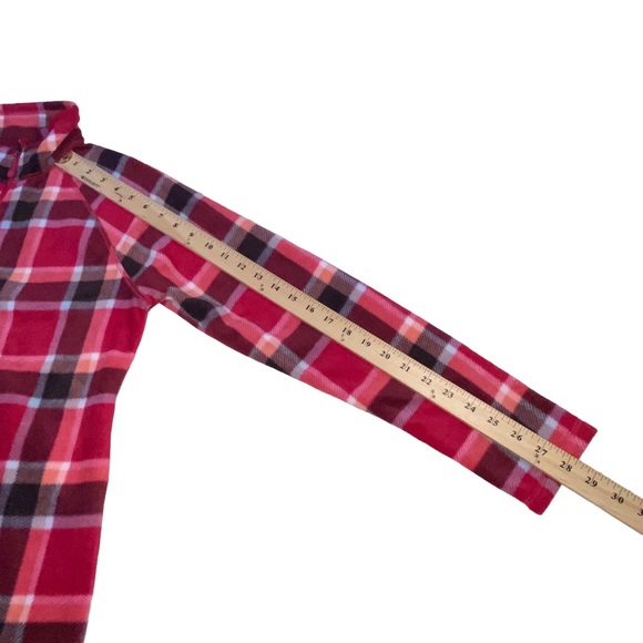 Eddie Bauer Venture Red Plaid 1/4 Zip Plush Pullover Fleece Top - Women’s Small - Picture 4 of 12